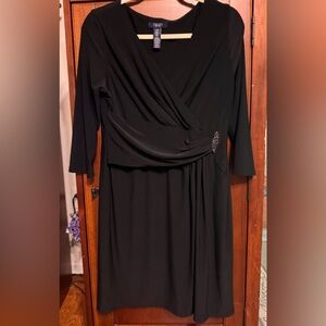 Chaps Black Long Sleeve Dress NWOT size Petite Large